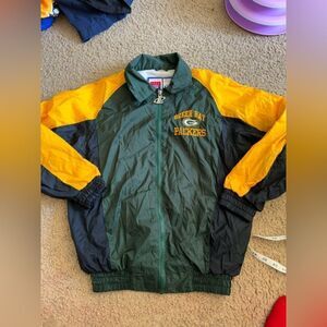 Boys Vintage Green Bay Packers Windbreaker Jacket